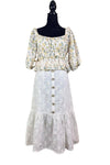 Cotton Blooms Midi Skirt