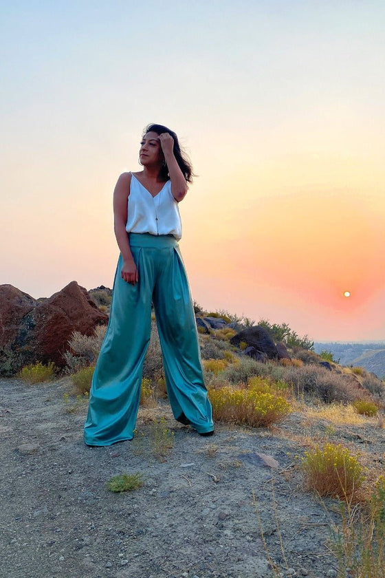 Pantalones de espuma de mar con diseño de sirena